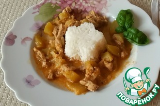Строганов из свинины с кабачками