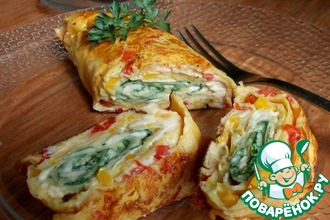 Омлетный ролл с овощами
