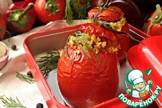 Помидоры, фаршированные хлебной крошкой и сыром