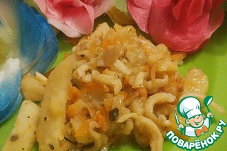 Тушеный картофель с кальмарами