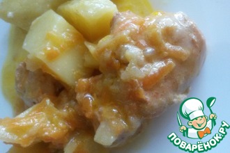 Тушёный картофель с курицей