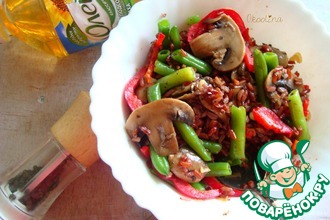 Тёплый салат со стручковой фасолью