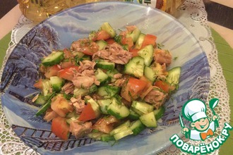 Салат с тунцом и свежими овощами