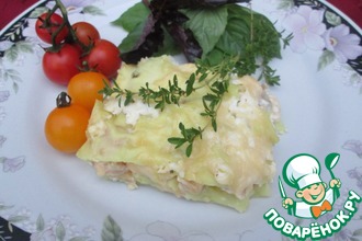 Белая лазанья с курицей и тимьяном