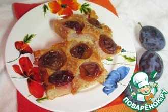 Сладкий пирог с коньяком и сливой