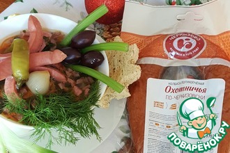 Суп мясной острый "Новогодний охотничек"