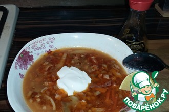 Солянка с солеными грибами