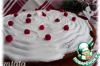 Персиковый пирог с красной смородиной