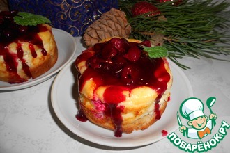Пирожные с вишней и сырно-творожным кремом
