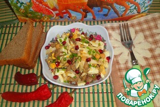 Салат из куриной печени и редьки