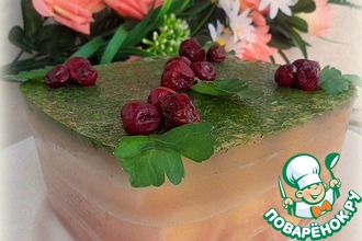 Заливное с ветчинно-чесночными рулетами