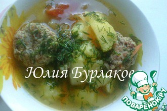 Картошка с тефтелями из мяса и гречки