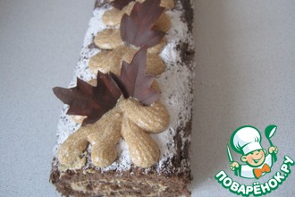 Шоколадный рулет с кремом из манки