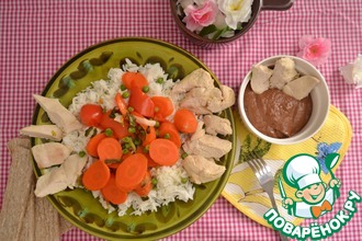 Припущенная курица с огненным соусом "Моле"