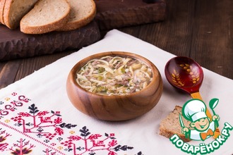 Окрошка с яичными блинами