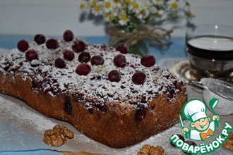 Клюквенный пирог с орехами