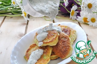 Оладьи с зеленым луком и рисовыми хлопьями