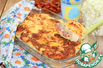 Овощной гратен с куриной печенью