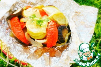 Овощи с сыром, запечённые в фольге