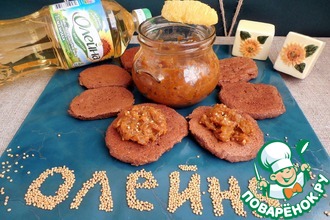 Чатни из апельсина и сельдерея с гречневыми оладьями