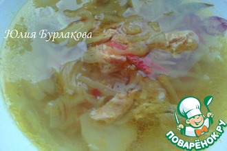 Щи из свежей капусты и семги