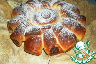 Пирог с ореховой пастой