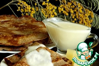 Льняные блинчики с ананасовым соусом
