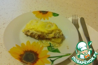 Мясо по-французски под соусом "Бешамель"