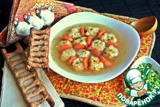 Куриный бульон с сырными бомбочками