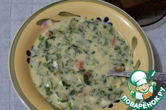 Рыбная окрошка на мацони