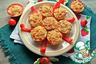 Закусочные кексы с курицей и рисом