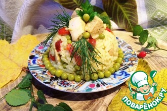 Рисовый салат с курицей