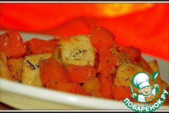 Куриное филе с тыквой и яблоком