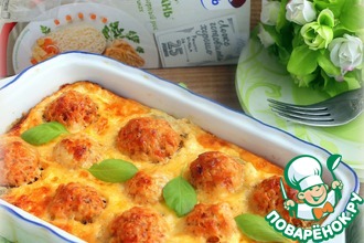 Фаршированные кабачки, запеченные в омлете