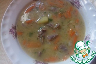 Суп гороховый с куриными желудками