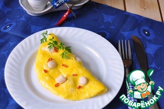 Омлет с морским гребешком