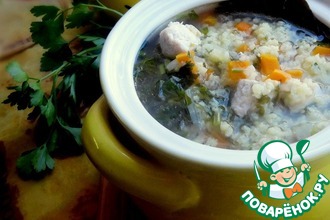 Куриный суп с пшеном и лимоном