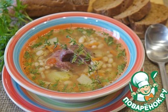 Фасолевый суп с яблоками и печенью