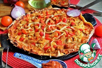 Пицца с курицей карри