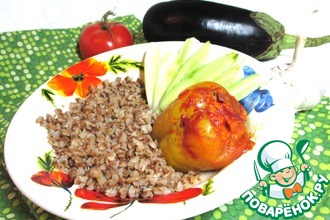 Перец, фаршированный баклажанами и курицей