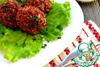 Паровые куриные котлеты в рисовой шубе