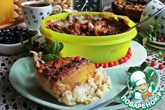Пшённая каша, запечённая с персиком