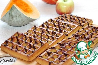 Пряные тыквенно-яблочные вафли с шоколадом