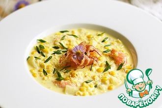 Чаудер с кукурузой и креветками