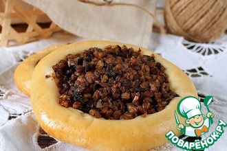 Постные шаньги с гречкой и грибами