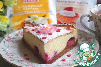 Творожная запеканка с заварным кремом