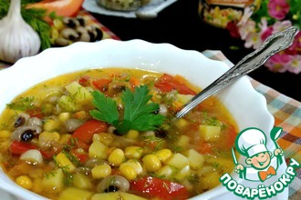Фасолевый суп с кукурузой