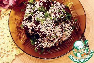 Свекольные дольки в кунжуте