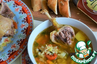 Суп с уткой и диким рисом