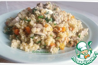 Плов из булгура с грибами